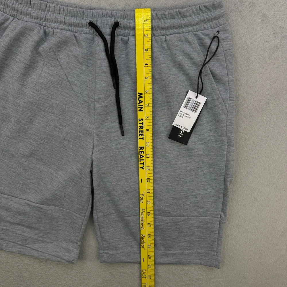 True Born Shorts Mens‎ Large Gray Drawstring Athletic Knit Lounge Pockets